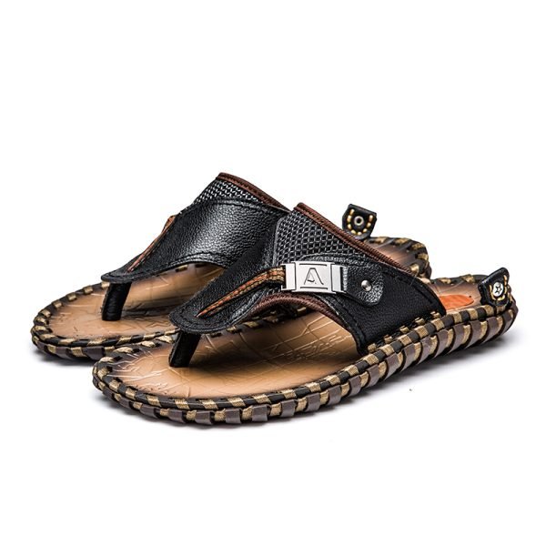 Sandales plates en cuir pour hommes - DartyShoes